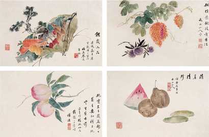 郭照 蔬果 册页(十开选四)